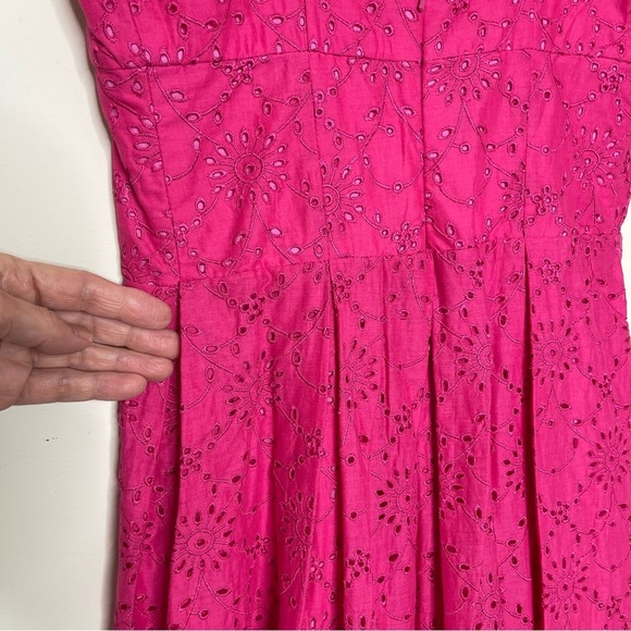 Lilly Pulitzer Fit and flare Eyelet Minidress in Hot Pink feminine Y2K romantic - Picture 6 of 14